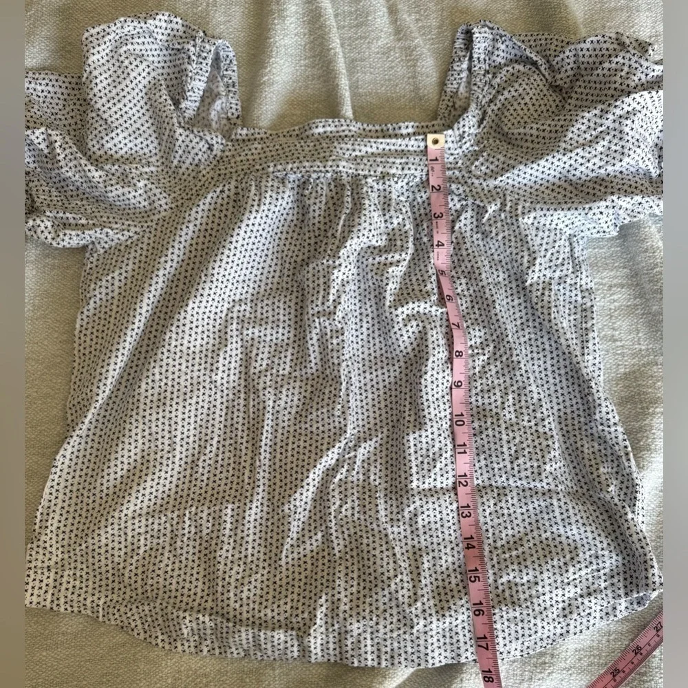 LOFT Star Puff Sleeve Blouse Size M